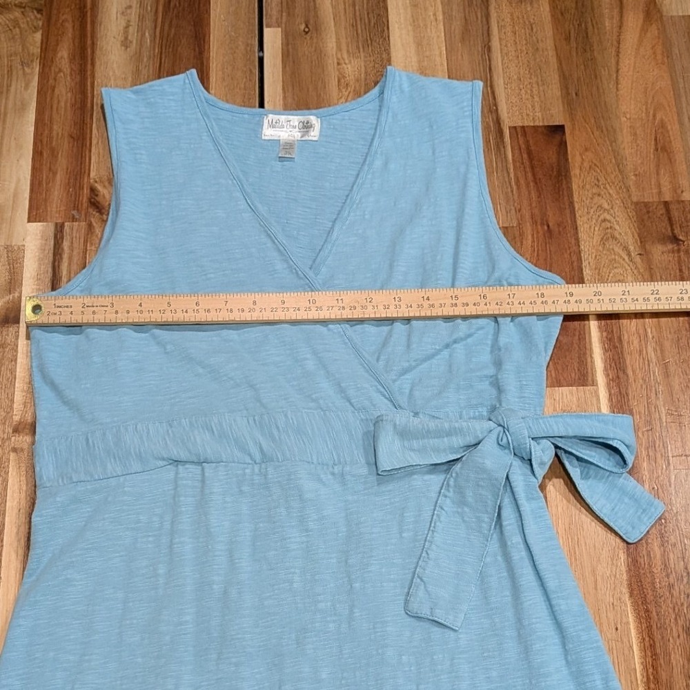 Matilda Jane Sleeveless Faux Wrap Dress XL Blue Cotton Summer Beach - Picture 6 of 8
